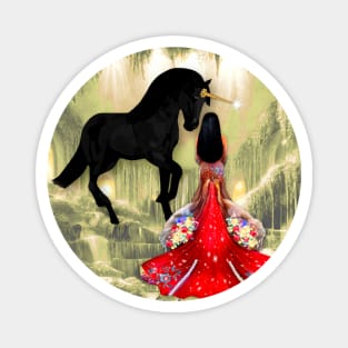 Magical Mermaid and Magical Black Unicorn Magnet